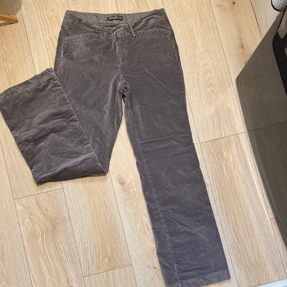 Eddie Bauer Gray pile velvet Trousers